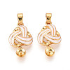 Brass with Enamel Cup Pearl Peg Bails Pin Pendants KK-T079-09G-1