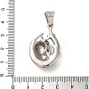 316L Stainless Steel Tibetan Style Rhinestone Pendants STAS-D096-01A-AS-3