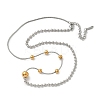 304 Stainless Steel Round Ball Chain and Snake Chain Necklaces for Women NJEW-G173-02A-GP-2
