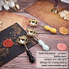 Beech Handle Wax Sealing Stamp Melting Brass Spoon TOOL-CP0001-11-3