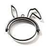 Rabbit Rotatable Alloy Swivel Open Back Bezel Pendants PALLOY-I223-19B-1