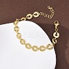 Brass Link Chain Bracelets for Women BJEW-C140-09G-3
