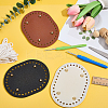 3Pcs 3 Colors Oval PU Leahter Knitting Crochet Bags Bottom AJEW-CL0001-76-4