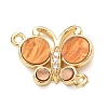 Brass Micro Pave Clear Cubic Zirconia Butterfly Connector Charms KK-C161-01G-10-1