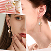 10Pcs Brass Micro Pave Clear Cubic Zirconia Flower Wreath Stud Earring Findings KK-BBC0008-34-5