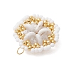 Natural Howlite & Glass Seed Beaded Flower Pendants PALLOY-MZ01211-02-4