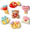 7Pcs 7 Styles Ring/Box/Lock/Envelope/Bear/Balloon/Hot Air Balloon Valentine's Day Theme Opaque Resin Decoden Cabochons RESI-FS0001-69-3