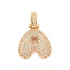 Brass Micro Pave Clear Cubic Zirconia Pendants KK-B099-01G-A-1