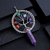 Natural Amethyst Chakra Tree of Life Big Pendants PW-WG3A20C-02-1