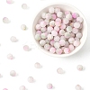 200G Frosted Baking Paint Crackle Glass Beads with Glitter Powder DGLA-YW0001-56F-1