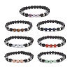 7Pcs 7 Style Natural & Synthetic Mixed Gemstone & Alloy Beaded Stretch Bracelets Set for Women BJEW-JB09235-1