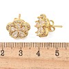 Rack Plating Brass Micro Pave Clear Cubic Zirconia Stud Earrings EJEW-H149-01G-2
