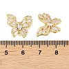 Brass Micro Pave Clear Cubic Zirconia Beads KK-D109-05C-G-3