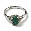 Oval Natural Malachite Adjustable Rings RJEW-Q818-01P-07A-3