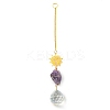 Wire Wrapped Nuggets Natural Amethyst Pendant Decorations HJEW-C008-03B-G-1
