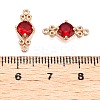 Brass Pave Faceted Glass Connector Charms FIND-T070-03E-3