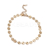 PVD Vacuum Plating 304 Stainless Steel Flat Round Link Chain Bracelets BJEW-I295-05B-G-1