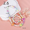 Rainbow Color Resin Beaded Stretch Bracelets & Necklaces for Kids WGBA309-01-1