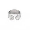 Non-Tarnish 304 Stainless Steel Word Love Open Cuff Ring for Women RJEW-S405-191P-3
