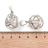 Natural Quartz Crystal Rock Crystal Round Ball Pendants G-Q163-05P-04-3