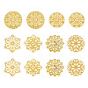 48Pcs 6 Styles Rack Plating Iron Filigree Joiners IFIN-TA0001-65-2