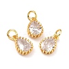 Brass Micro Pave Cubic Zirconia Pendants ZIRC-D120-01G-08-1