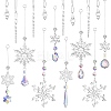 16Pcs Glass Snowflake Christmas Tree Hanging Ornaments PW-WG46191-01-1