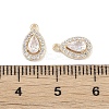 Brass Micro Pave Clear Cubic Zirconia Pendants KK-K351-41G-3