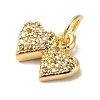 Rack Plating Brass & Clear Cubic Zirconia Pendants KK-L216-051G-2