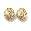 Oval Brass Micro Pave Cubic Zirconia Beads KK-G419-16G-02-2