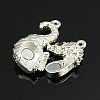 Alloy Rhinestone Magnetic Clasps X-RB-G056-S-3