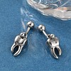 Tooth 316 Surgical Stainless Steel Dangle Belly Button Rings EJEW-G416-13AS-3