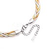 7MM 304 Stainless Steel Braided Herringbone Chain Necklaces NJEW-N058-19GPRG-2