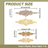 2Pcs 2 Style Flower Pattern Hotfix Rhinestone DIY-WR0003-50-2