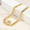 Brass Micro Pave Clear Cubic Zirconia Charm Bracelets BJEW-M050-01G-01-2