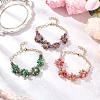 3Pcs Natural Mixed Gemstone Beads Link Bracelets BJEW-JB12164-1