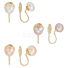 3 Pairs 3 Colors ABS Imitation Pearl Cuff Earrings EJEW-AN0004-65-1