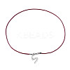 Waxed Cotton Cord Necklace Making MAK-S034-016-3