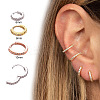 Brass Micro Pave Clear Cubic Zirconia Hoop Cartilage Earrings WG0AF68-02-1