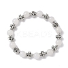 Natural Malaysia Jade Round Beads Stretch Bracelets BJEW-JB12343-02-2