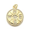 Rack Plating Brass Micro Pave Cubic Zirconia Pendants KK-K401-60A-G-1
