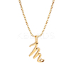 1pc Brass Chain & 304 Stainless Steel Letter Pendant Necklaces NJEW-LP0001-40M-G-1