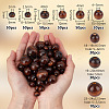 350Pcs 9 Styles Wood Large Hole European Beads WOOD-OC0003-79-2