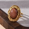 Oval Synthetic Goldstone Finger Rings RJEW-M063-01G-19-5