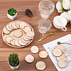 30Pcs Flat Round Unfinished Wooden Chip Pendants WOOD-CP0001-14A-3
