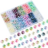 DIY Round Rainbow ABS Plastic Imitation Pearl Beads Bracelet Making Kits DIY-FS0007-71-3