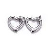Non-Tarnish 304 Stainless Steel Open Heart Charms STAS-L218-14P-2