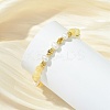 Round Natural Golden Silk Jade & Cultured Freshwater Pearl & Brass Beaded Stretch Bracelets for Women BJEW-JB14060-02-2