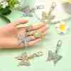 3Pcs Alloy Rhinestone Butterfly Pendant Decorations HJEW-YW00206-5