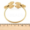 304 Stainless Steel Multi Flower Cuff Bangles for Women LS-BJEW-A154-02A-G-3
